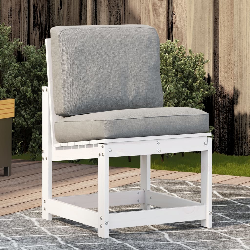 Vetonek Silla de jardín madera maciza de pino blanco 50,5x55x77 cm