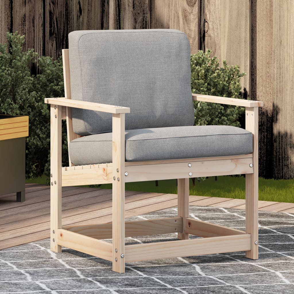 Vetonek Silla de jardín madera maciza de pino 62x56x77 cm