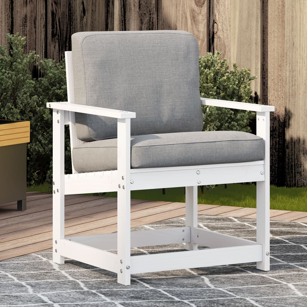 Vetonek Silla de jardín madera maciza de pino blanco 62x56x77 cm