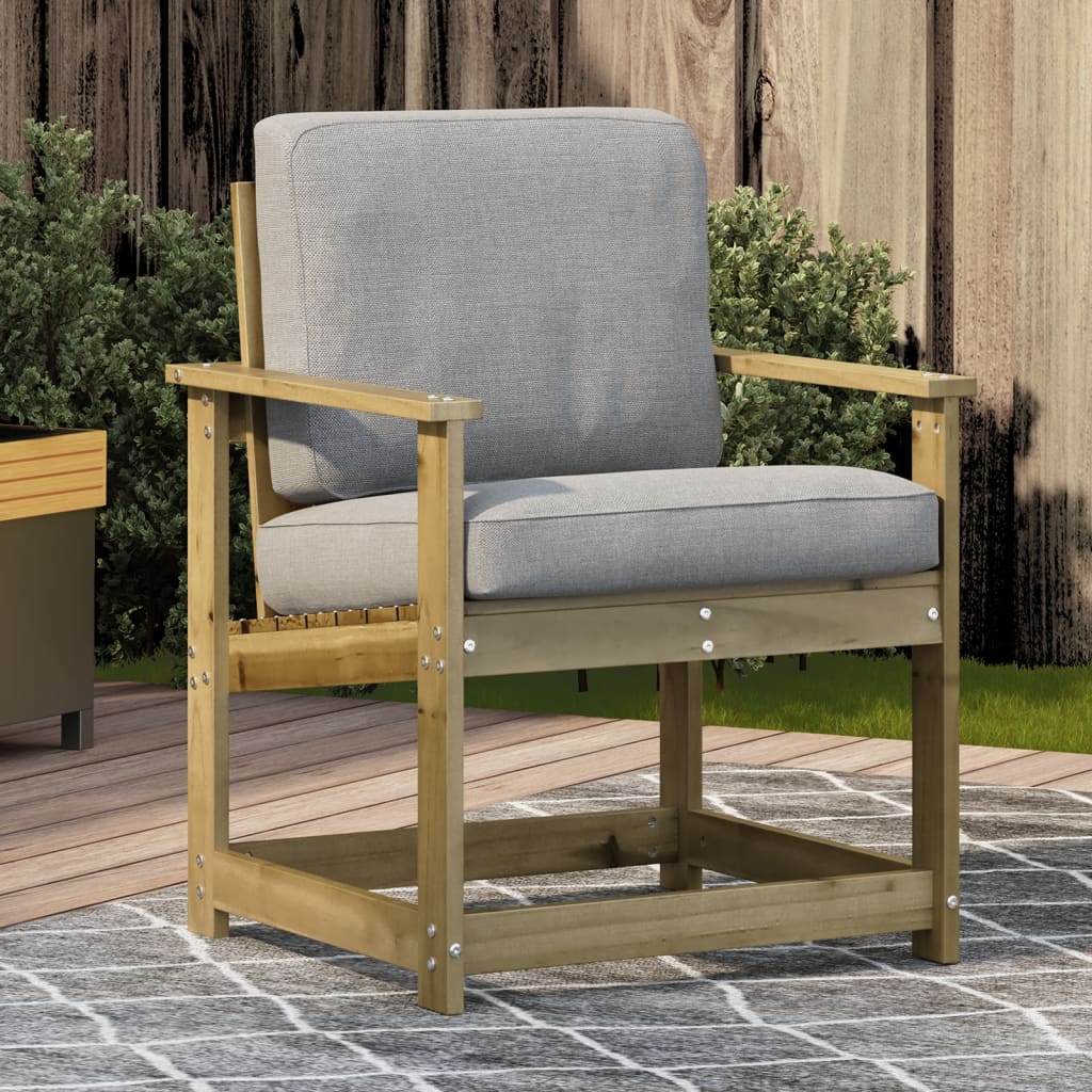 Vetonek Silla de jardín madera de pino impregnada 62x56x77 cm