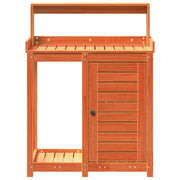 Mesa de plantação com prateleiras em madeira de pinho marrom 82,5x50x109,5cm v7645 - Vetonek