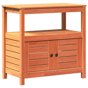 Mesa Vetonek Plantation com prateleiras em madeira de pinho marrom 82,5x45x81 cm