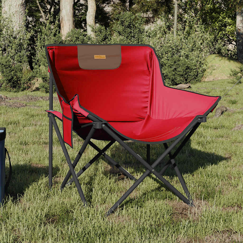 Vetonek Sillas de camping con bolsillo plegables 2 unidades rojo