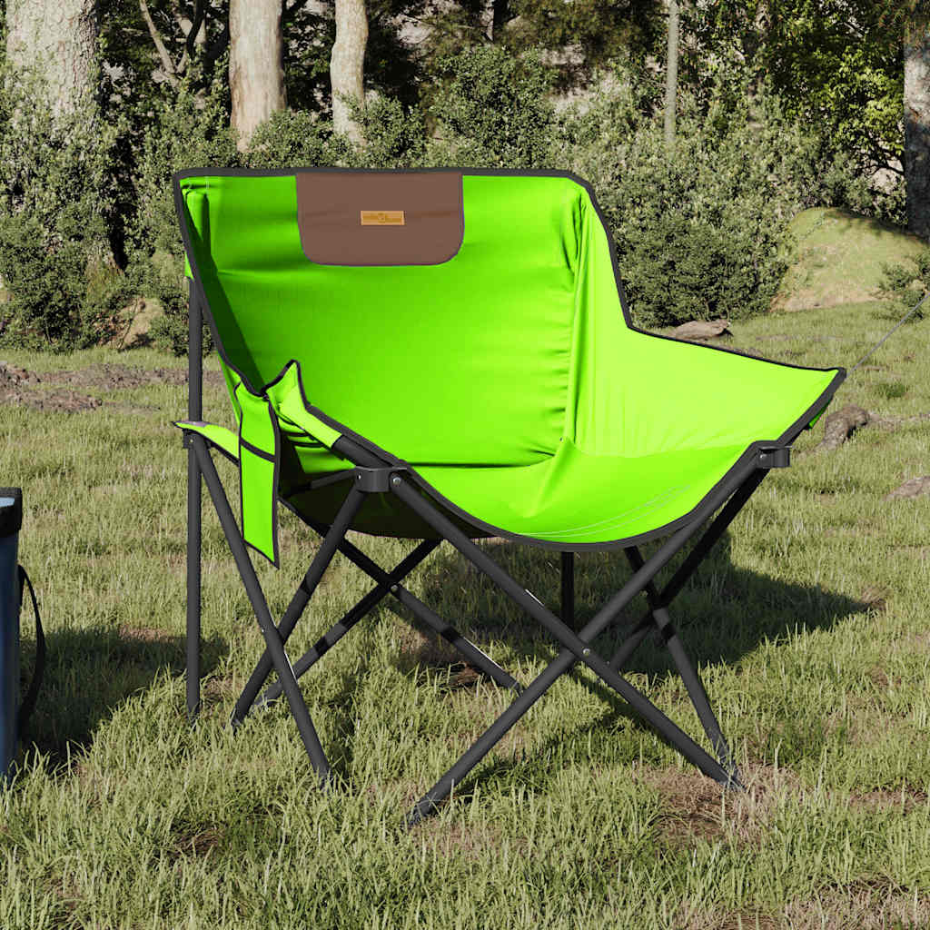 Vetonek Sillas de camping con bolsillo plegables 2 unidades verde