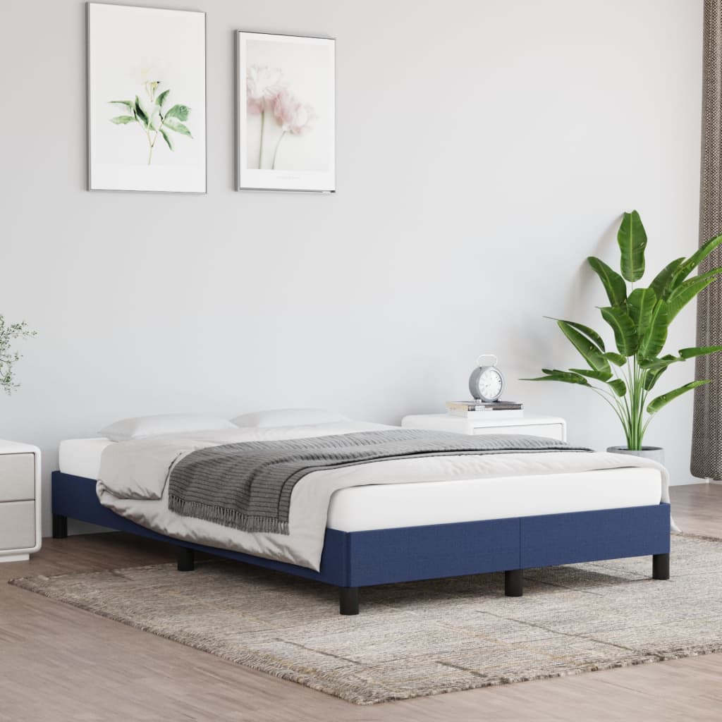 Vetonek Estructura de cama sin colchón tela azul 120x190 cm