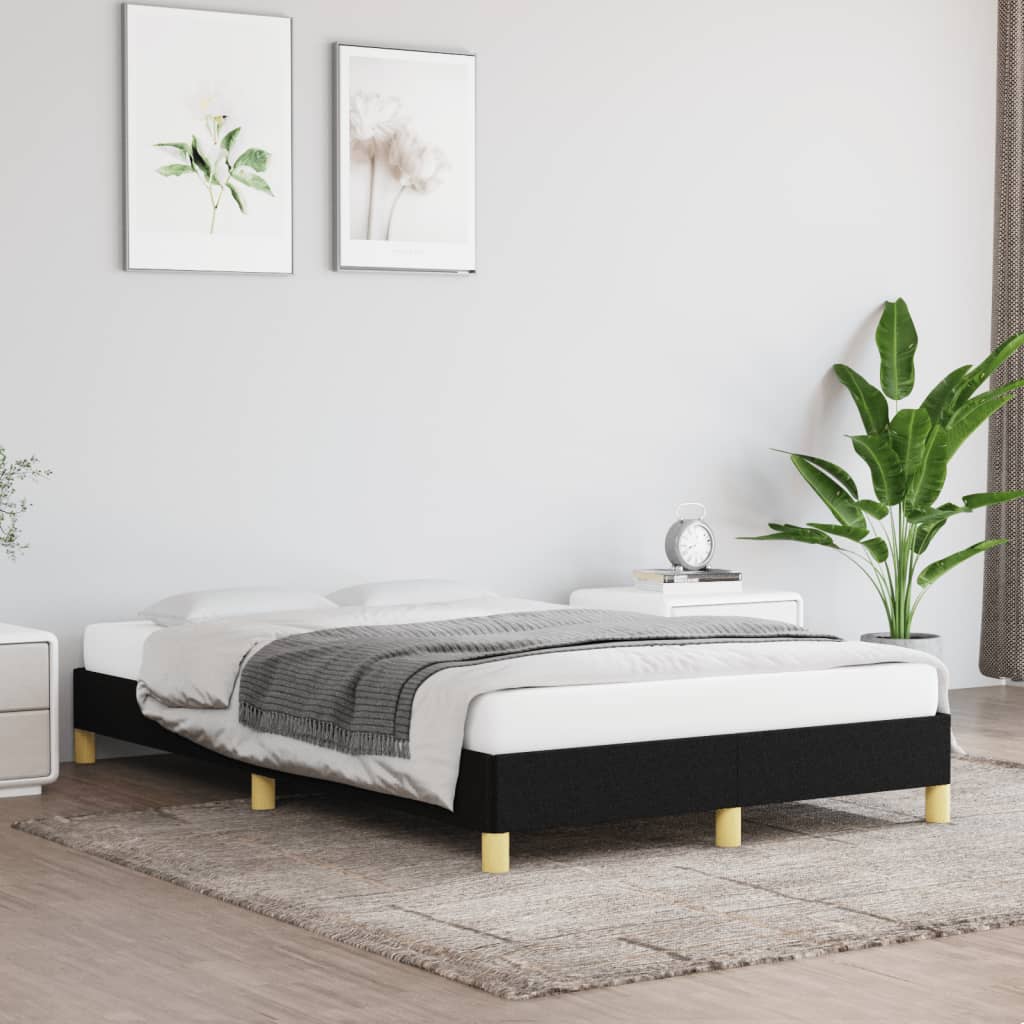 Vetonek Estructura de cama sin colchón tela negro 120x190 cm