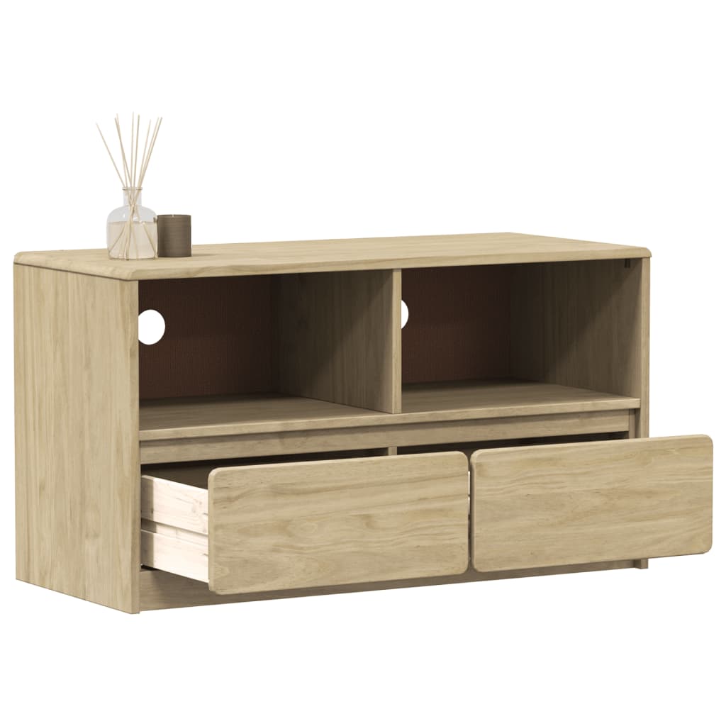 Vetonek Mueble de TV SAUDA madera maciza pino color roble 99x43x55 cm	