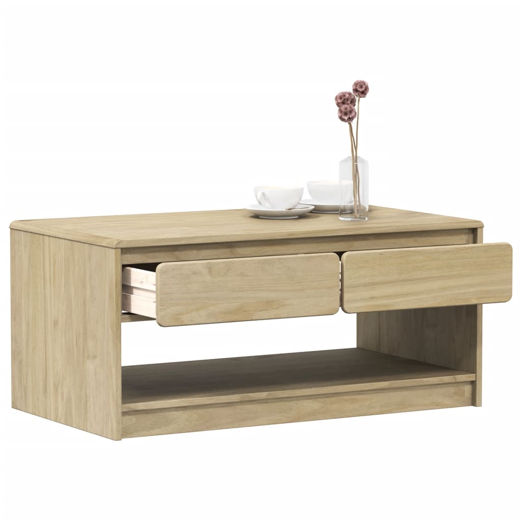 Vetonek Mesa de centro SAUDA madera maciza pino color roble 99x55x45 cm