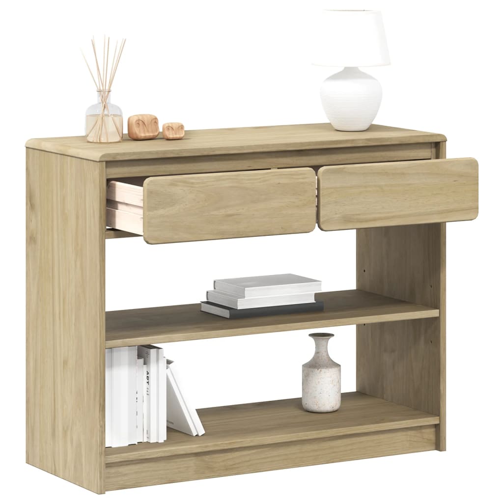 Vetonek Mesa consola SAUDA madera maciza de pino roble 89,5x36,5x73 cm