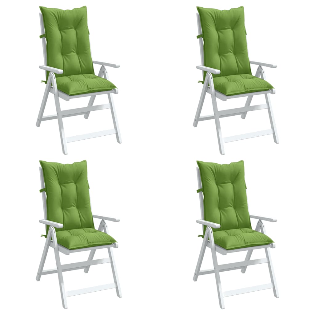 Vetonek Cojines silla respaldo alto 4 uds tela verde melange 120x50x7cm