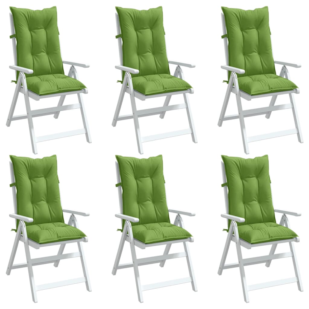 Vetonek Cojines silla respaldo alto 6 uds tela verde melange 120x50x7cm