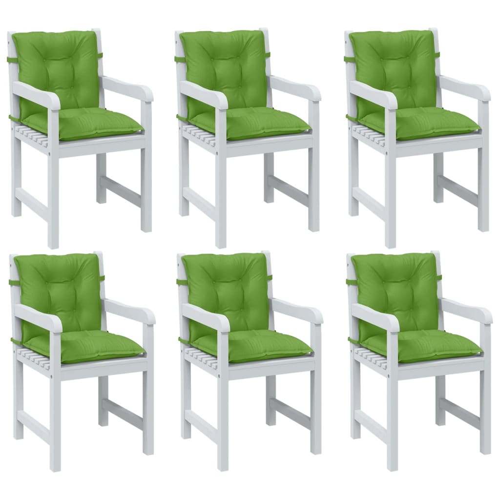 Vetonek Cojines silla respaldo bajo 6 ud tela verde melange 100x50x7 cm