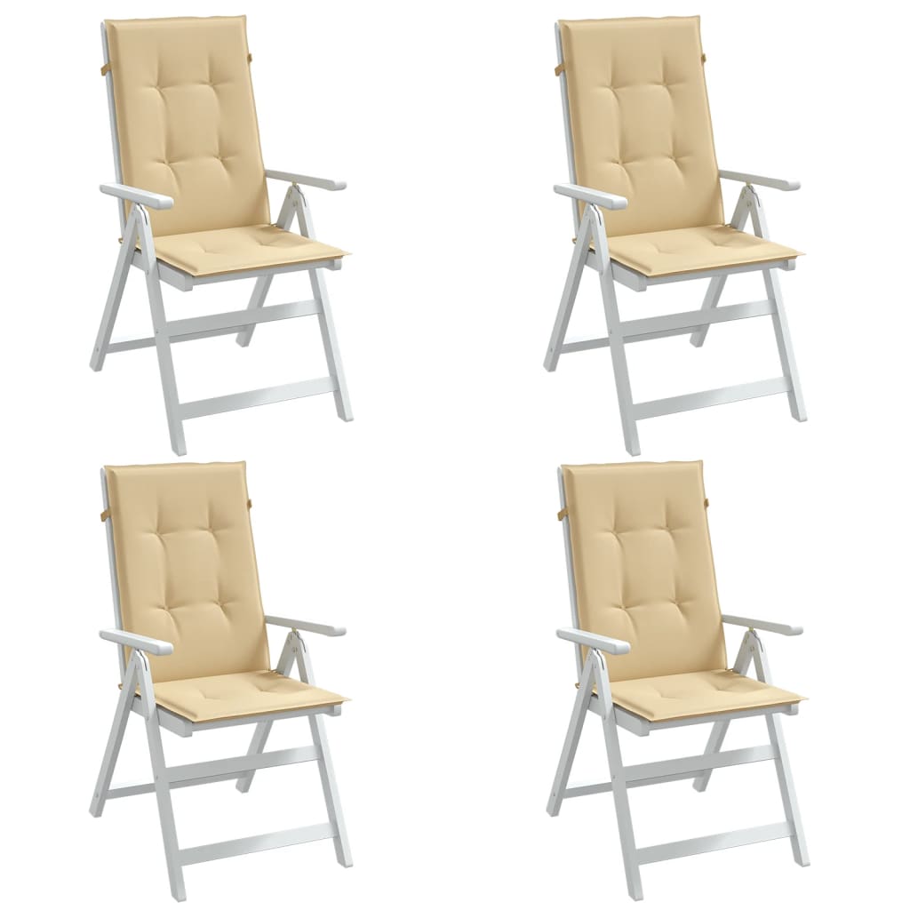 Vetonek Cojines silla respaldo alto 4 uds tela beige melange 120x50x4cm