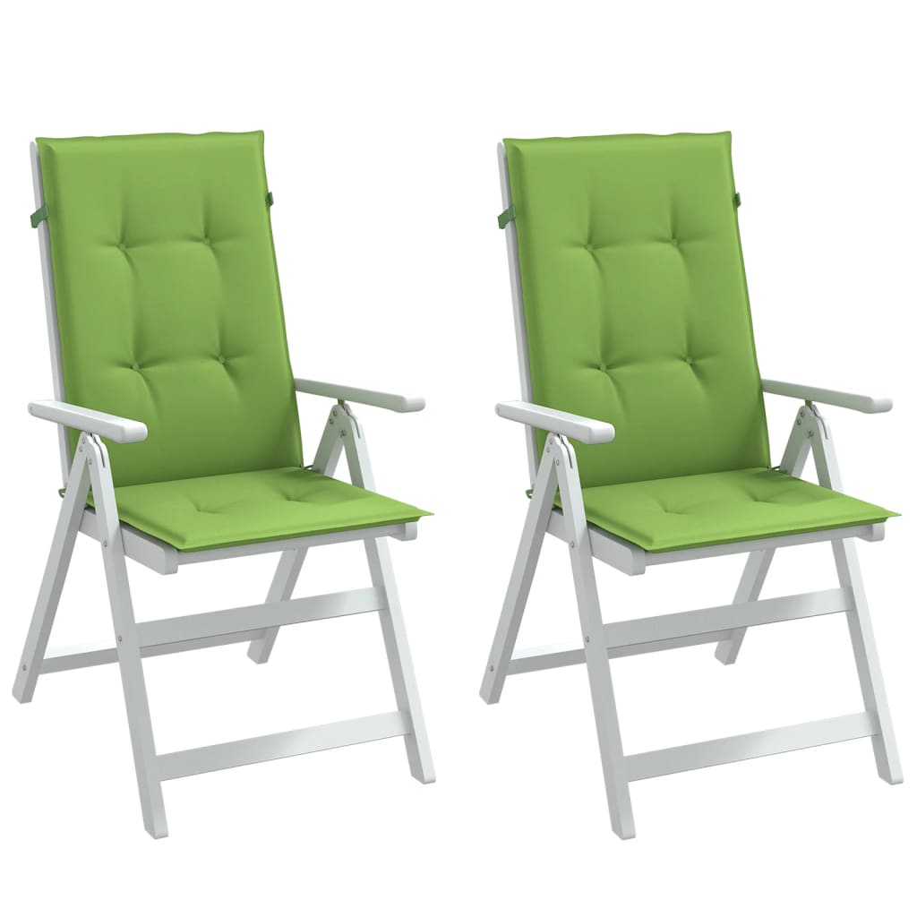 Vetonek Cojines silla respaldo alto 2 uds tela verde melange 120x50x4cm