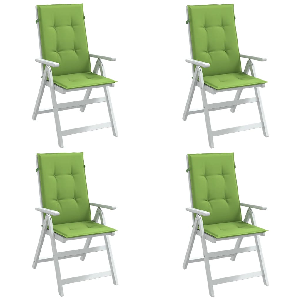 Vetonek Cojines silla respaldo alto 4 uds tela verde melange 120x50x4cm