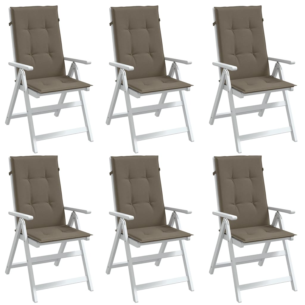 Vetonek Cojines silla respaldo alto 6 uds tela taupe melange 120x50x4cm