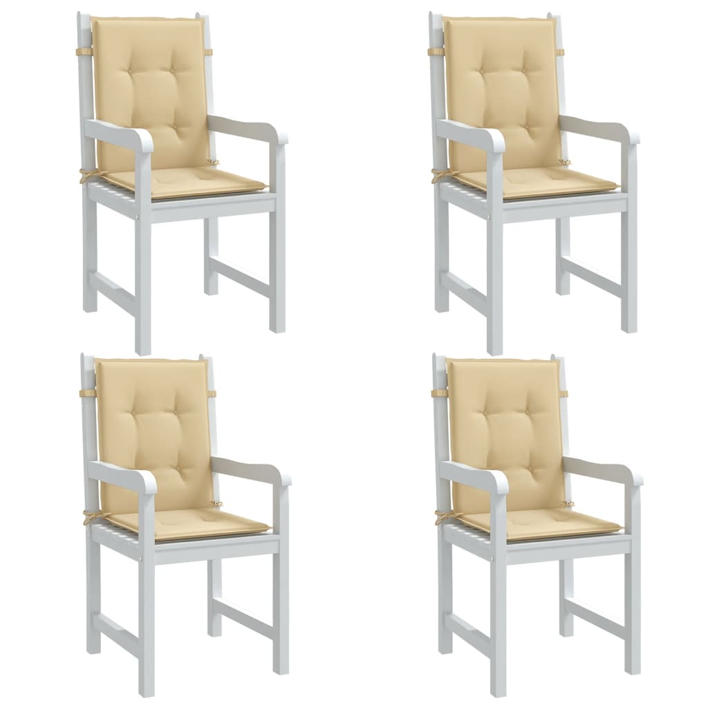 Vetonek Cojines silla respaldo bajo 4 ud tela beige melange 100x50x4 cm