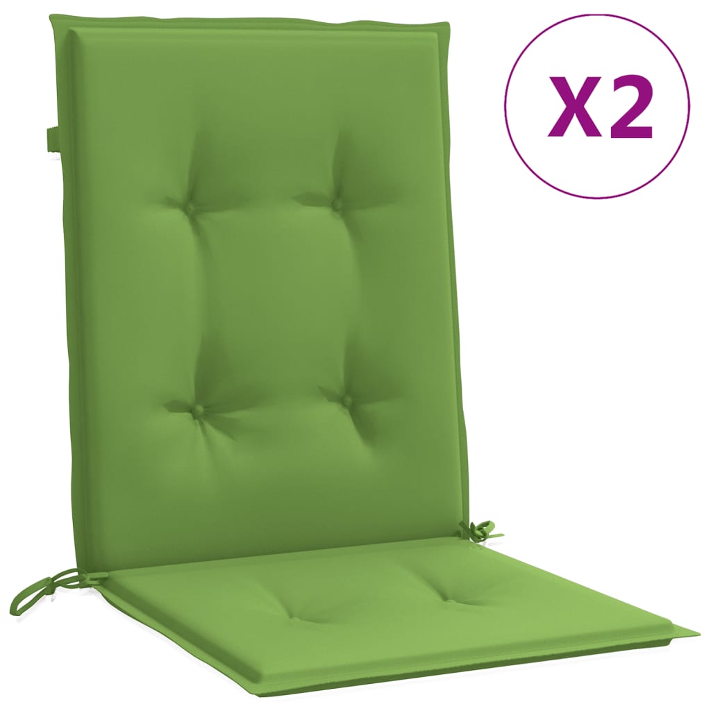 Cadeira de almofadas Cadeira de backup 2 UD Green Fabric Melange 100x50x4 cm