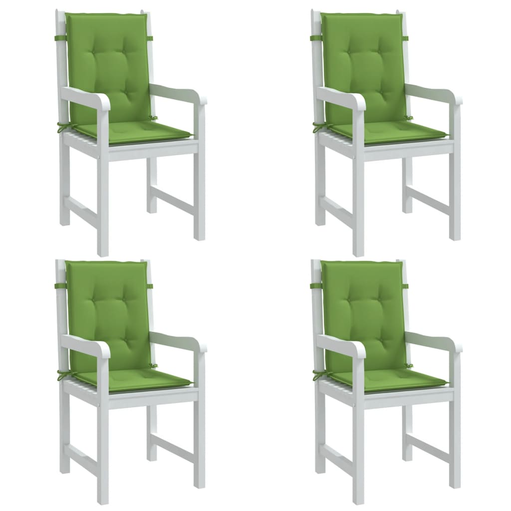 Vetonek Cojines silla respaldo bajo 4 ud tela verde melange 100x50x4 cm