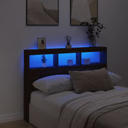 Cabecero de cama con luz LED marrón roble 140x17x102 cm V5176 Vetonek