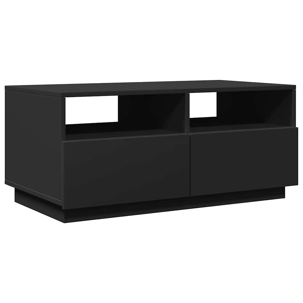 Center table with black LED lights 90x49x40 cm