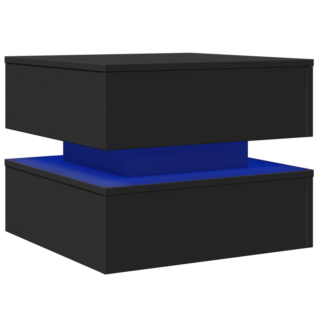 Center table with black led lights 50x50x40 cm