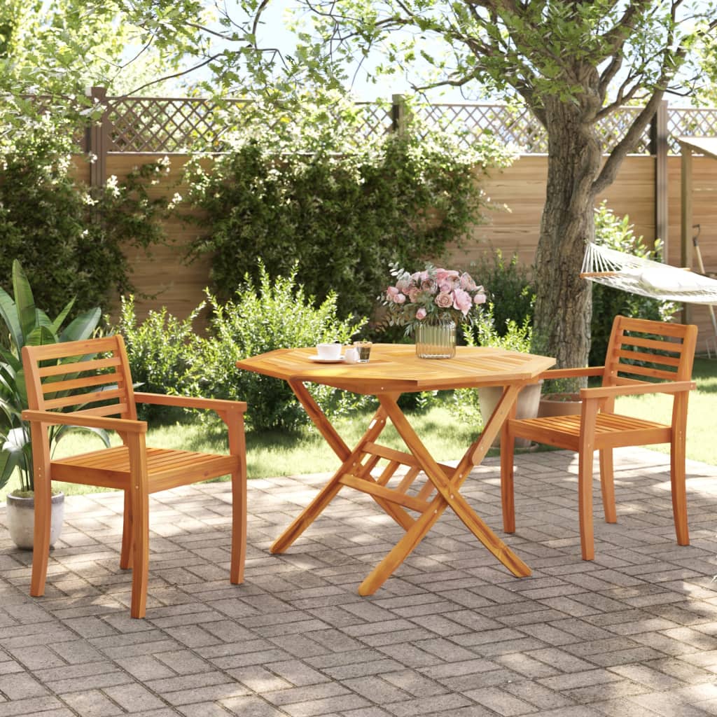 Garden chairs 2 UDS solid wood of acacia 59x55x85 cm