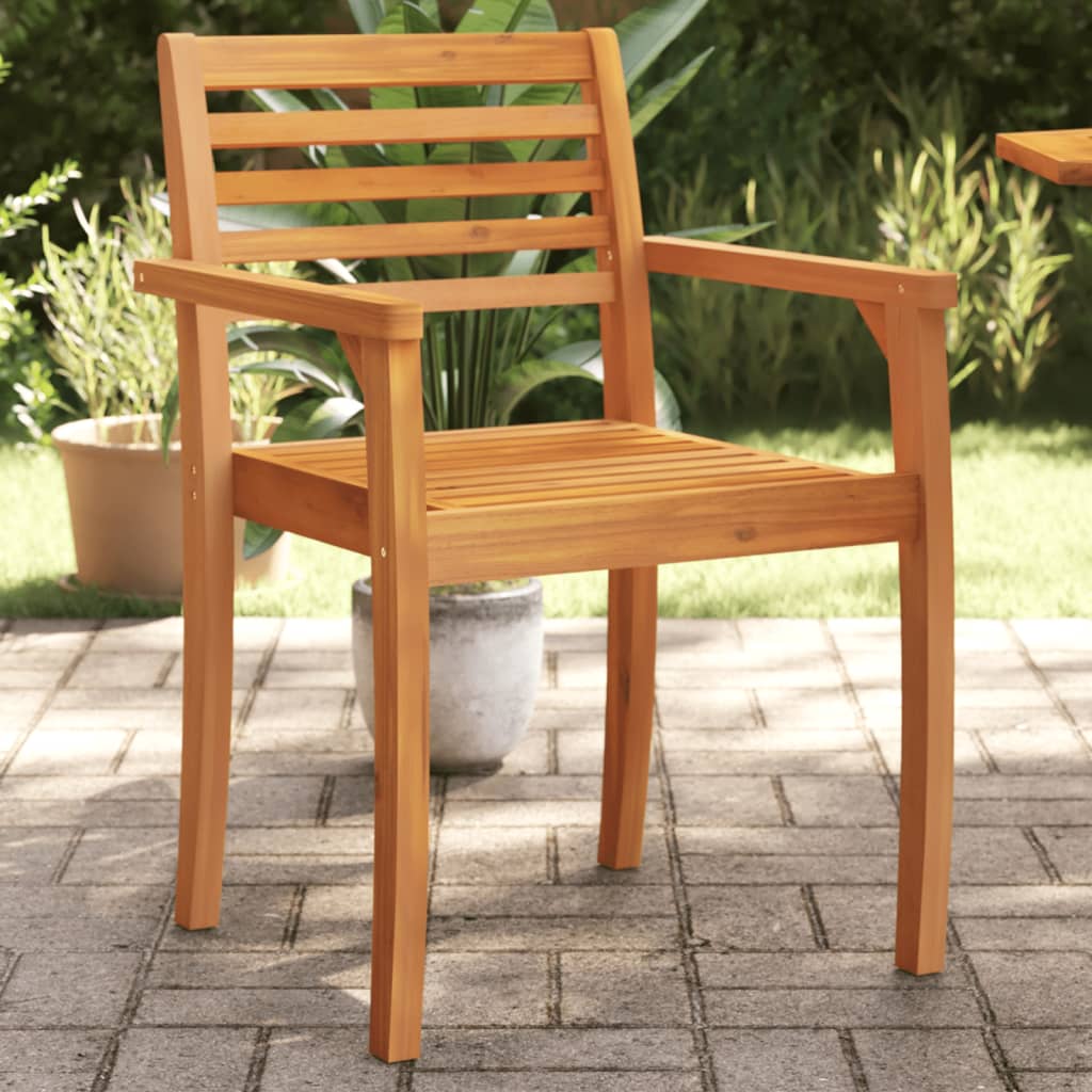 Vetonek Sillas de jardín 2 uds madera maciza de acacia 59x55x85 cm