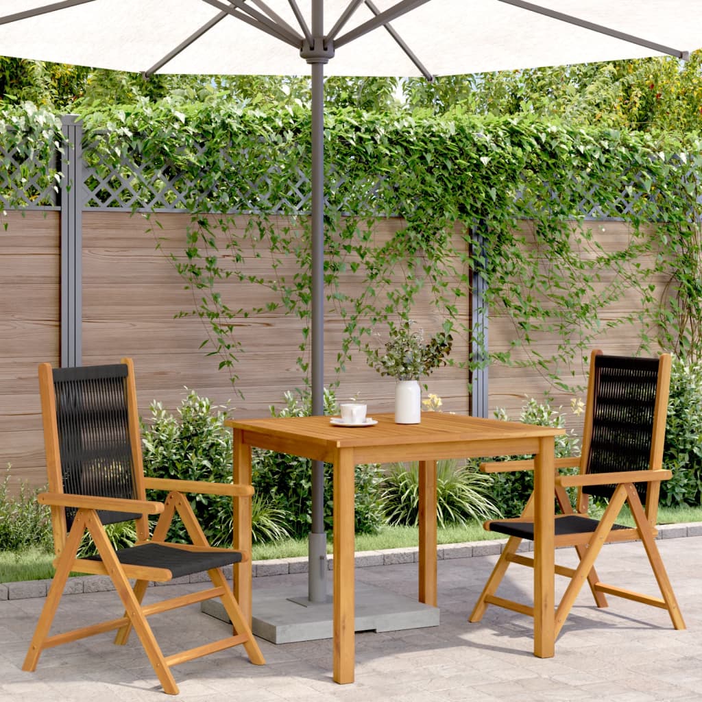 Garden chairs 2 units solid wood acacia polypropylene black