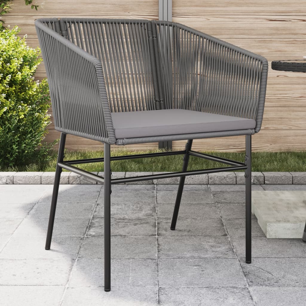 Vetonek Sillones de jardín con cojines 2 uds ratán sintético gris