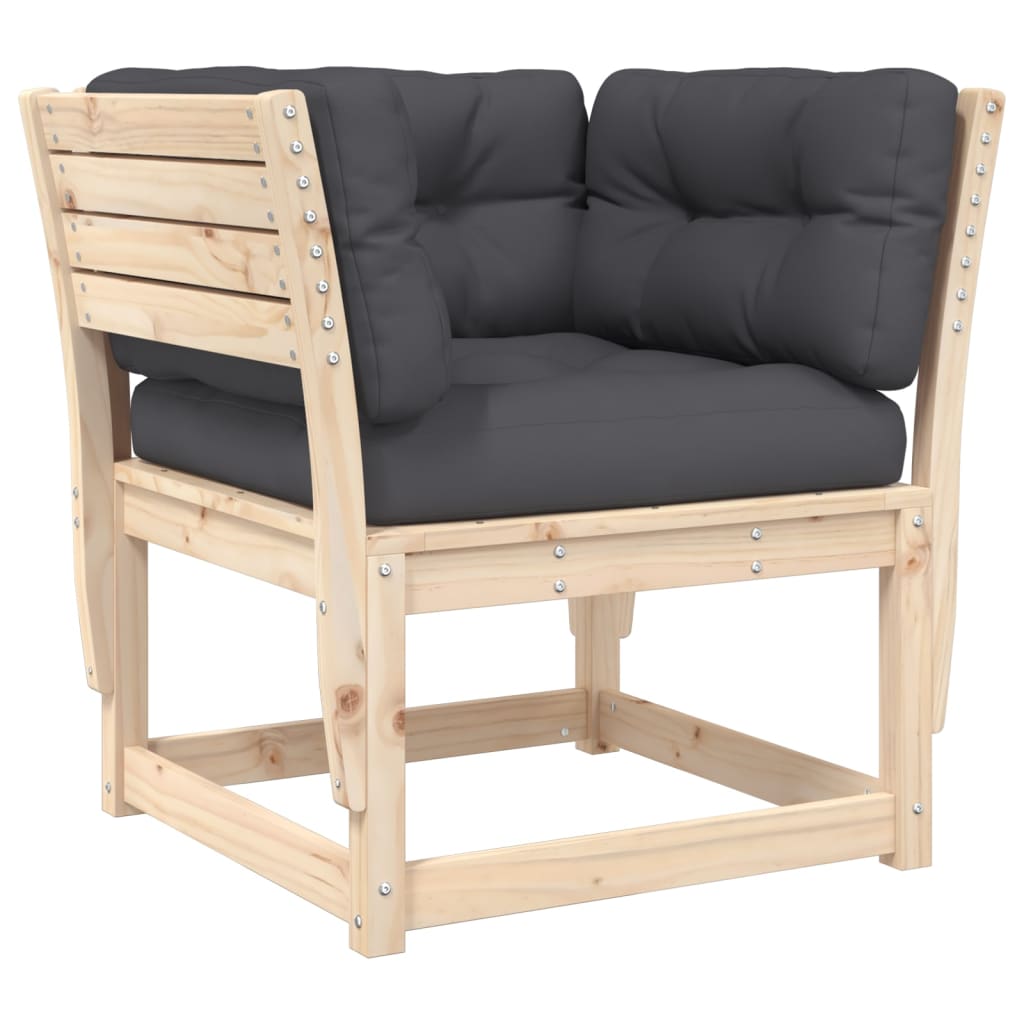 Garden furniture set 5 pcs and wood cushions solid pine v20