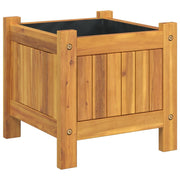 Jardinière Vetonek avec revêtement en bois d'acacia massif 31x31x30 cm
