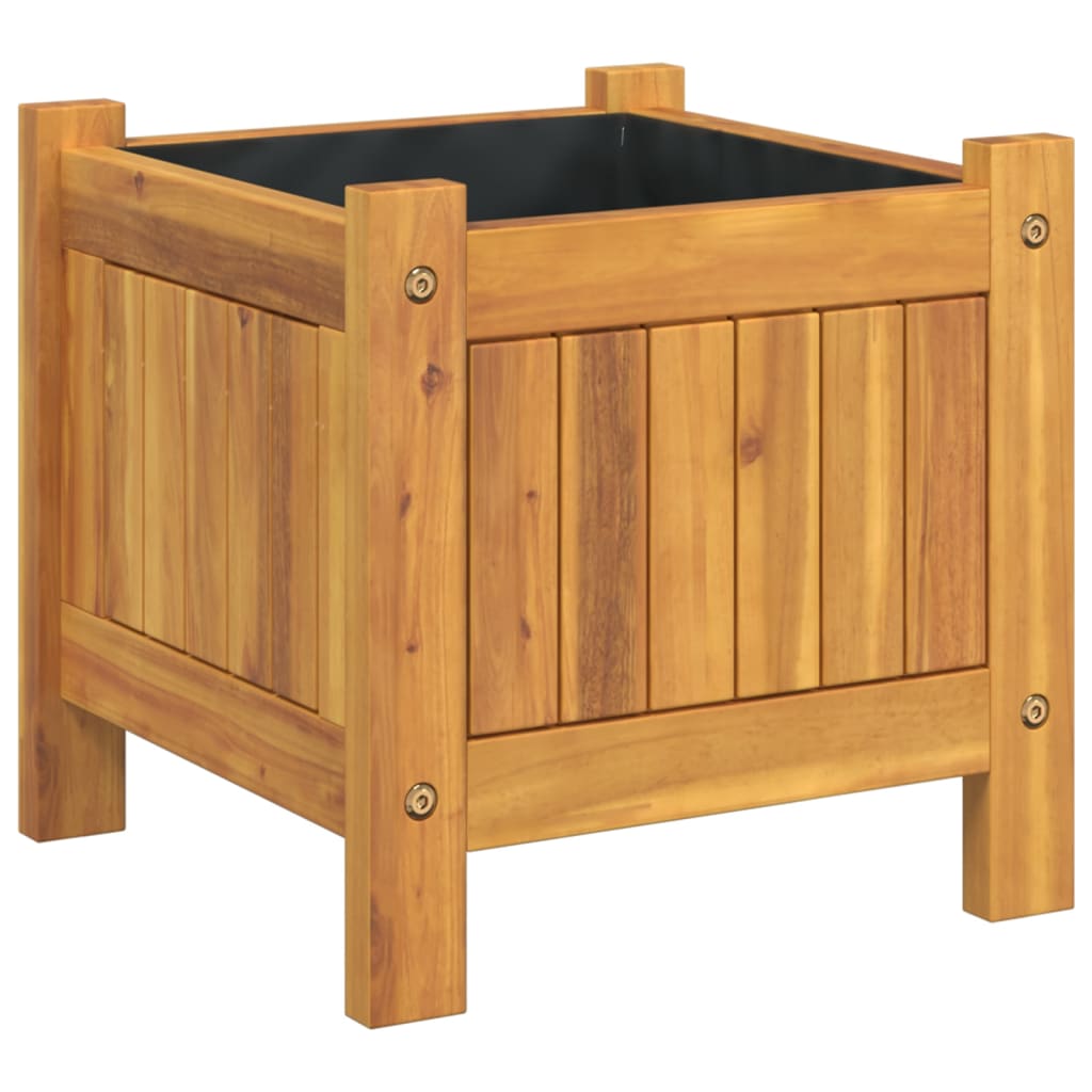 Jardinière Vetonek avec revêtement en bois d'acacia massif 31x31x30 cm