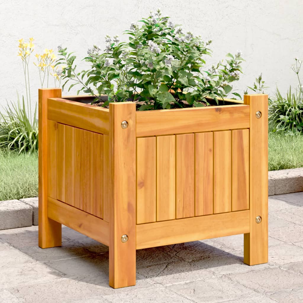 Jardinière avec revêtement en bois d'acacia massif 31x31x30 cm v7260 Vetonek