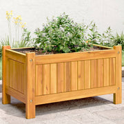 Jardinière avec revêtement en bois d'acacia massif 54x31x30 cm v7277 Vetonek
