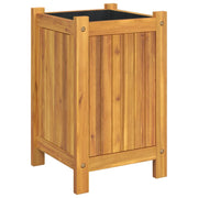 Jardinière Vetonek avec revêtement en bois d'acacia massif 31x31x50 cm