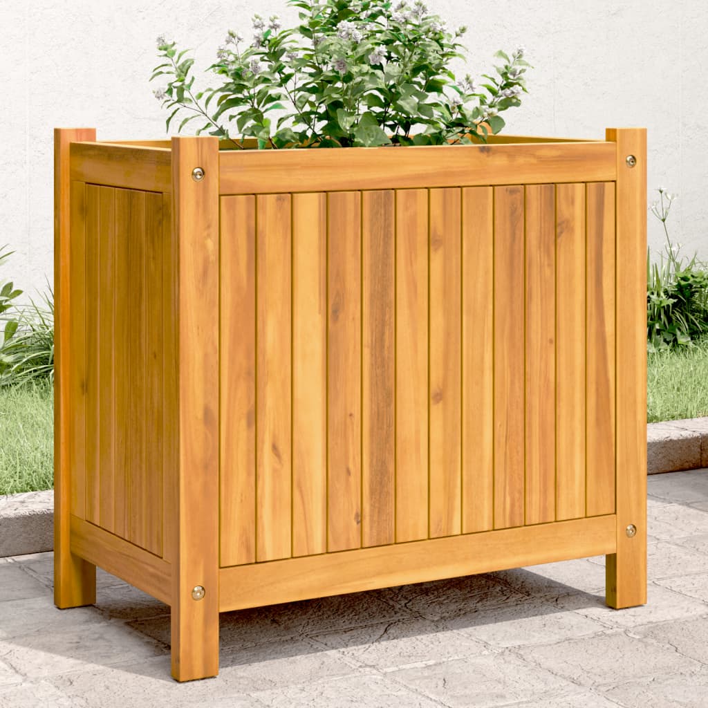 Jardinière avec revêtement en bois d'acacia massif 54x31x50 cm v7291 Vetonek