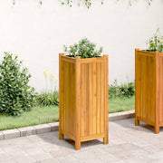 Jardinière avec revêtement en bois d'acacia massif 31x31x75 cm v7307 - Vetonek