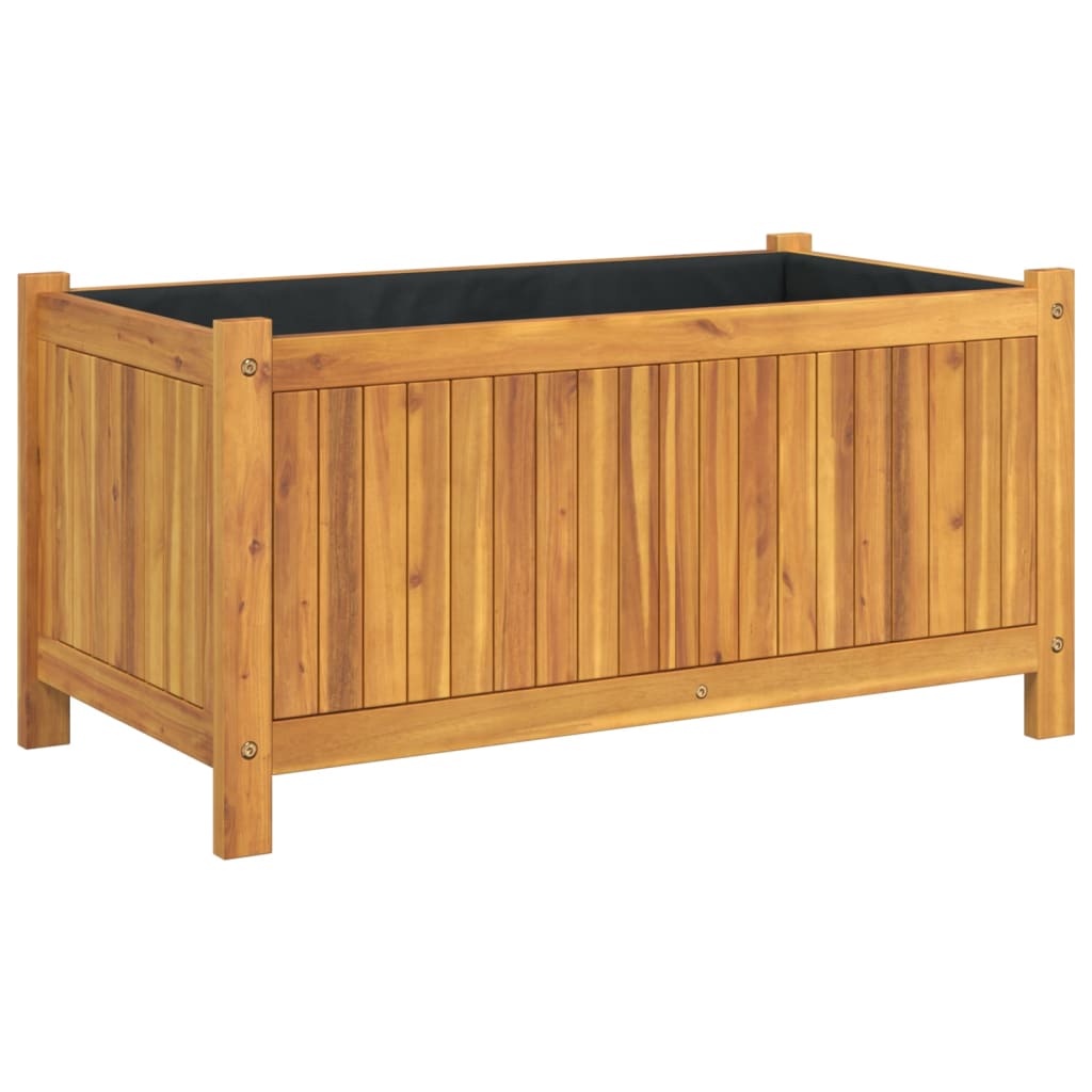 Jardinière Vetonek avec revêtement en bois d'acacia massif 80x42x40 cm