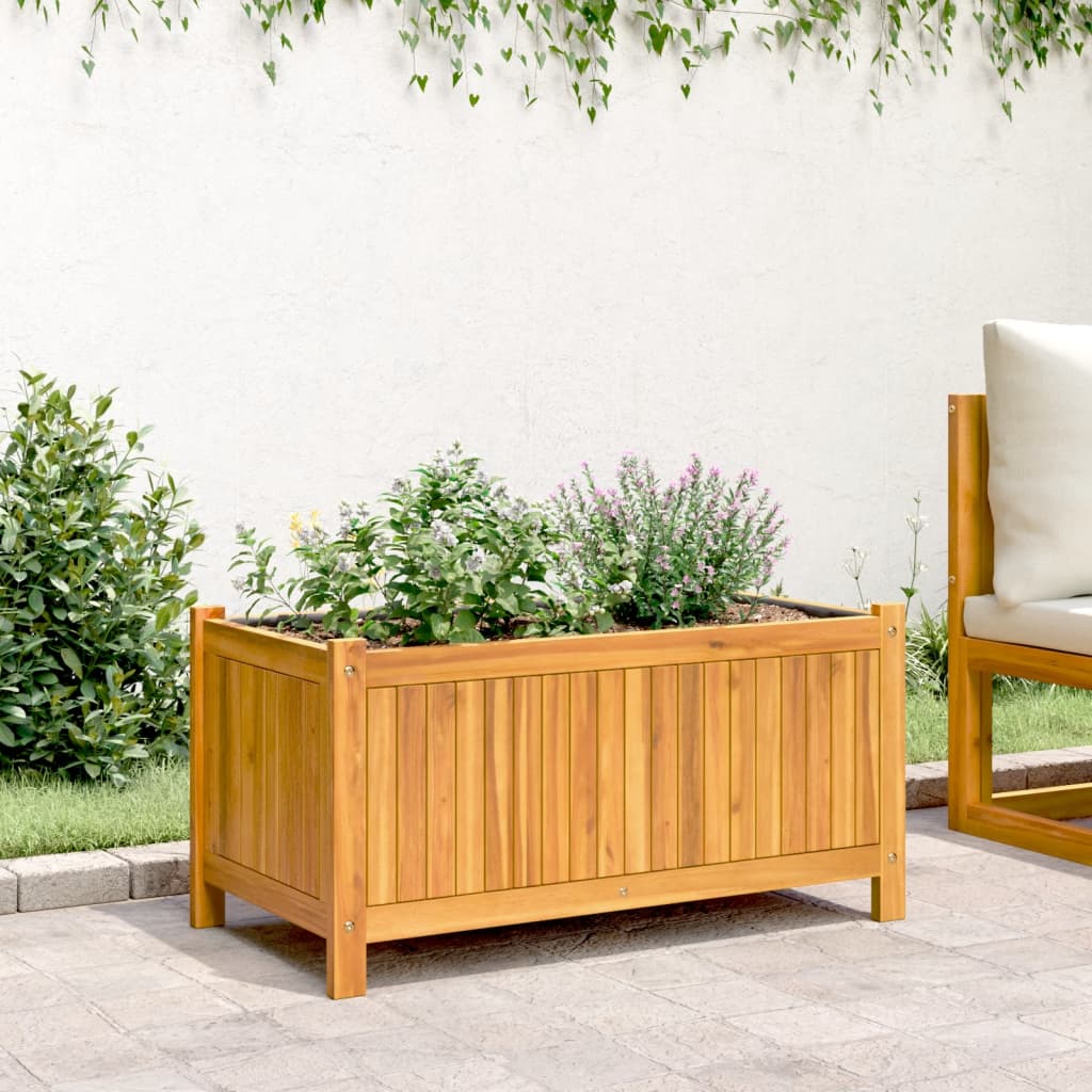 Jardinière avec revêtement en bois d'acacia massif 80x42x40 cm v7338 - Vetonek