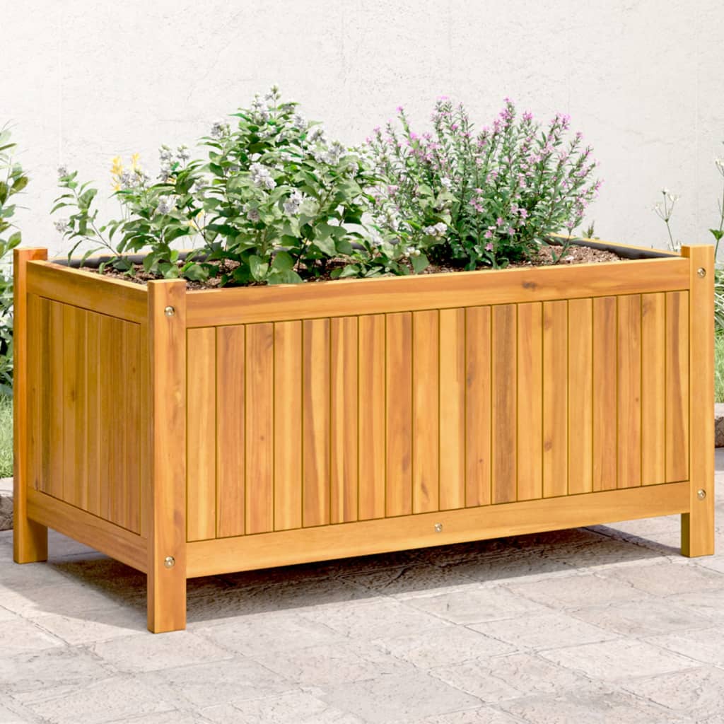 Jardinière avec revêtement en bois d'acacia massif 80x42x40 cm v7338 Vetonek