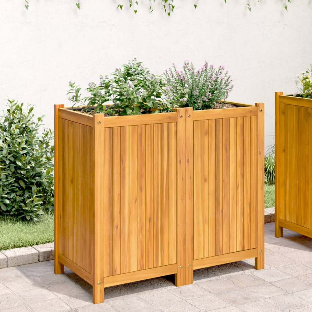 Jardinière avec revêtement en bois d'acacia massif 84x42x75 cm v7352 - Vetonek
