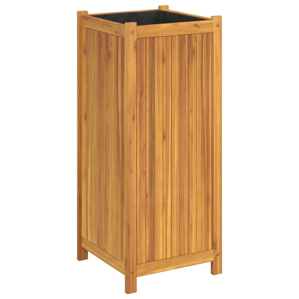 Jardinière Vetonek avec revêtement en bois d'acacia massif 42x42x100 cm