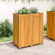 Jardinière avec revêtement en bois d'acacia massif 84x42x100 cm v7376 - Vetonek
