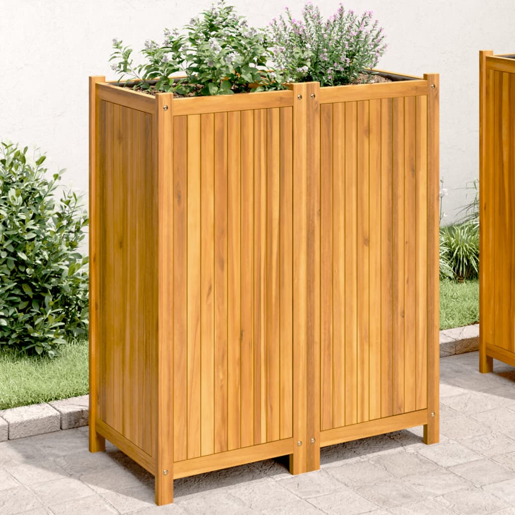 Vetonek Jardinera con forro madera maciza de acacia 84x42x100 cm