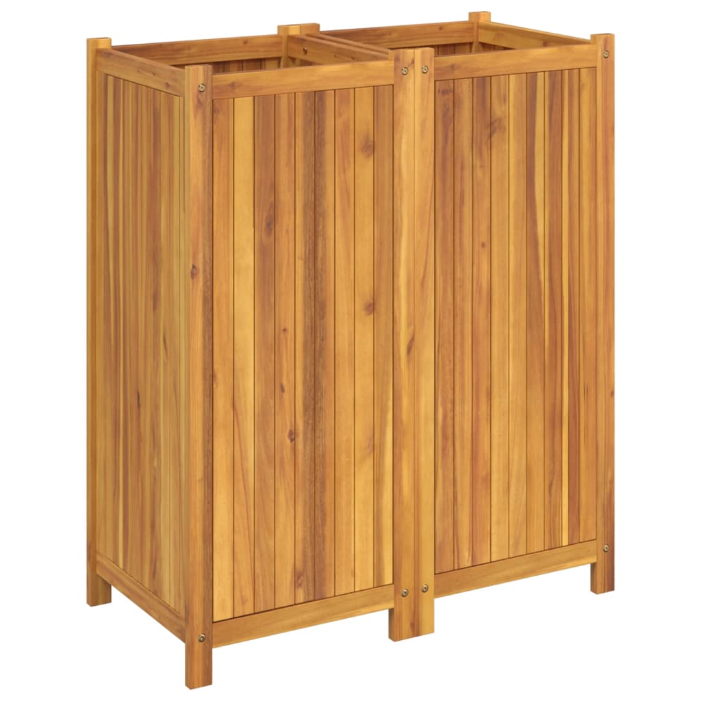 Jardinière avec revêtement en bois d'acacia massif 84x42x100 cm v7376 - Vetonek