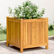 Jardinière avec revêtement en bois d'acacia massif 50x50x50 cm v7383 Vetonek