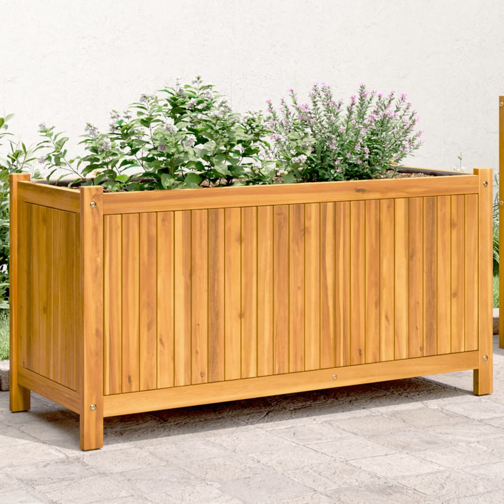 Jardinière avec revêtement en bois d'acacia massif 99,5x38x50 cm v7390 Vetonek