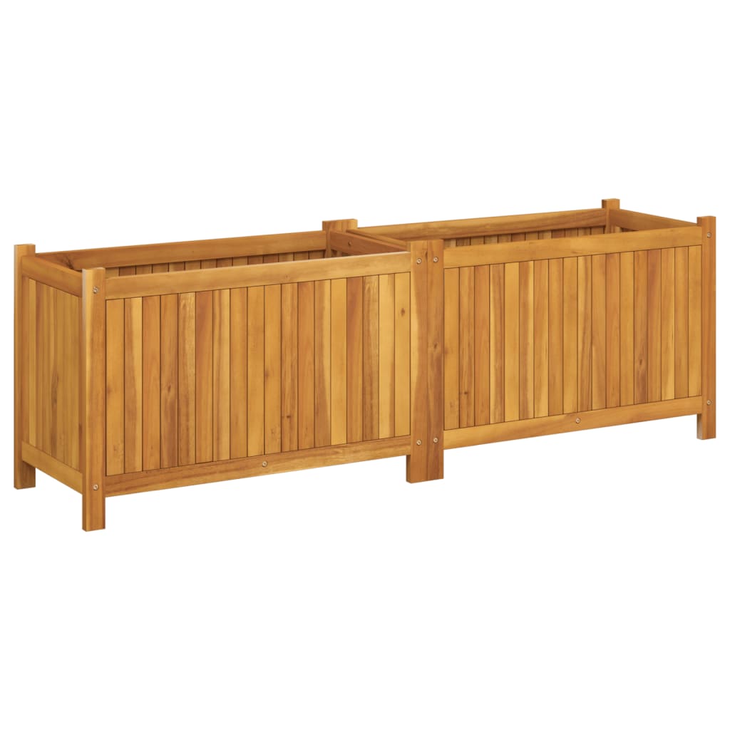 Jardinière avec revêtement en bois d'acacia massif 153x38,5x50 cm v7406 - Vetonek