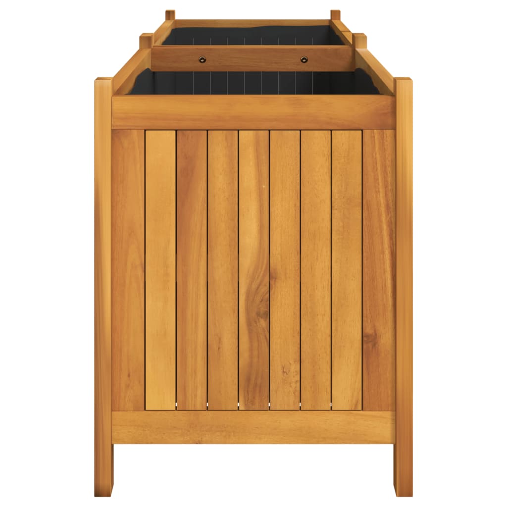 Jardinière avec revêtement en bois d'acacia massif 153x38,5x50 cm v7406 - Vetonek